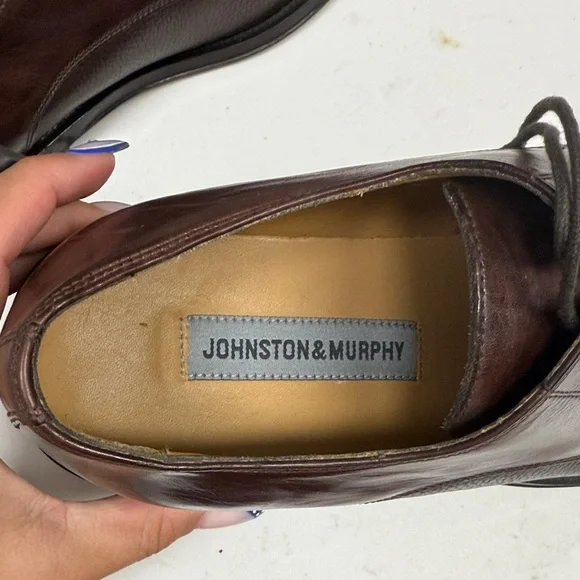 Johnston & Murphy 15 0670 Corbett Cap  Toe Derby Dress Leather Shoes  like NEW - Picture 8 of 16